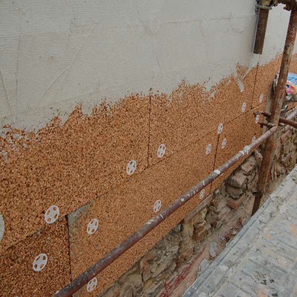 Cappotto termico eco bio compatibile in sughero biondo Cork Panels densità 160kg/mc